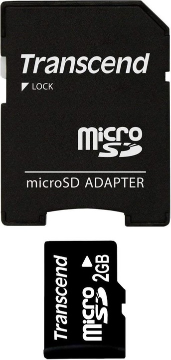 Image du produit Transcend Carte avec adaptateur SD (2 Go, microSD)