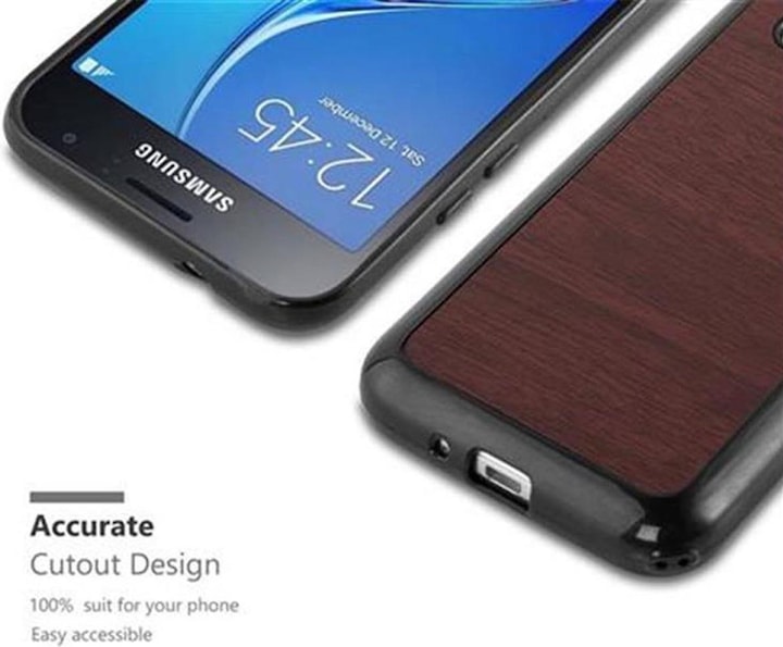 Produktbild Cadorabo TPU Wooden Cover (Samsung Galaxy J1 (2016))