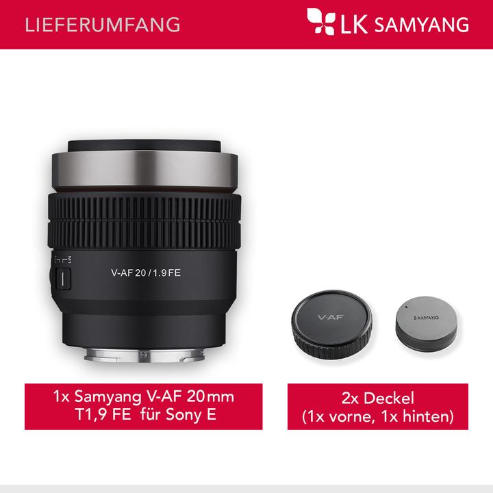 Actual product image Samyang V-AF 20mm F1.9 Sony-E (Sony E, full size)