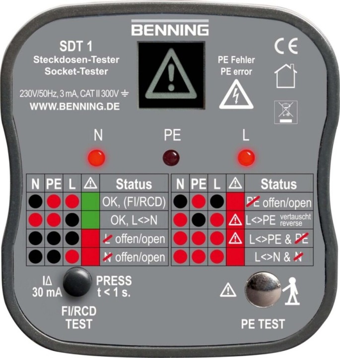 Actual product image Benning Socket tester (CAT III 300V)