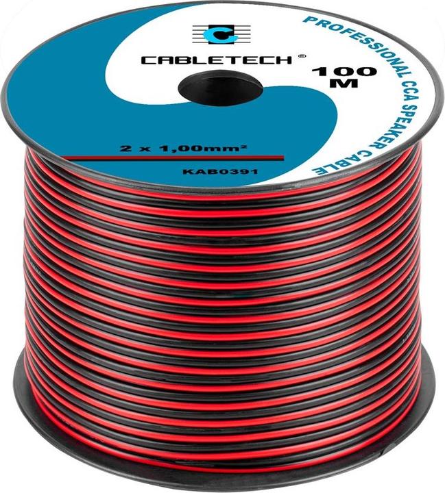 Immagine prodotto Cabletech CCA 1.0mm Lautsprecherkabel Schwarz-Rot (0.15 m)