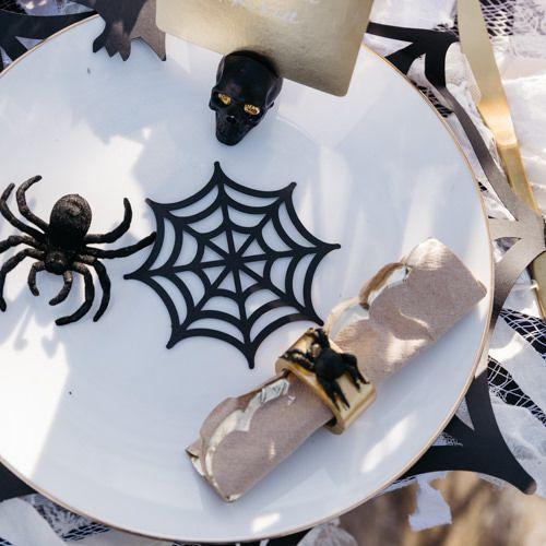 Image du produit Artifete Set de 3 Toiles d'Araignée Papier Noir 10,5cm/21,5cm/37,5cm