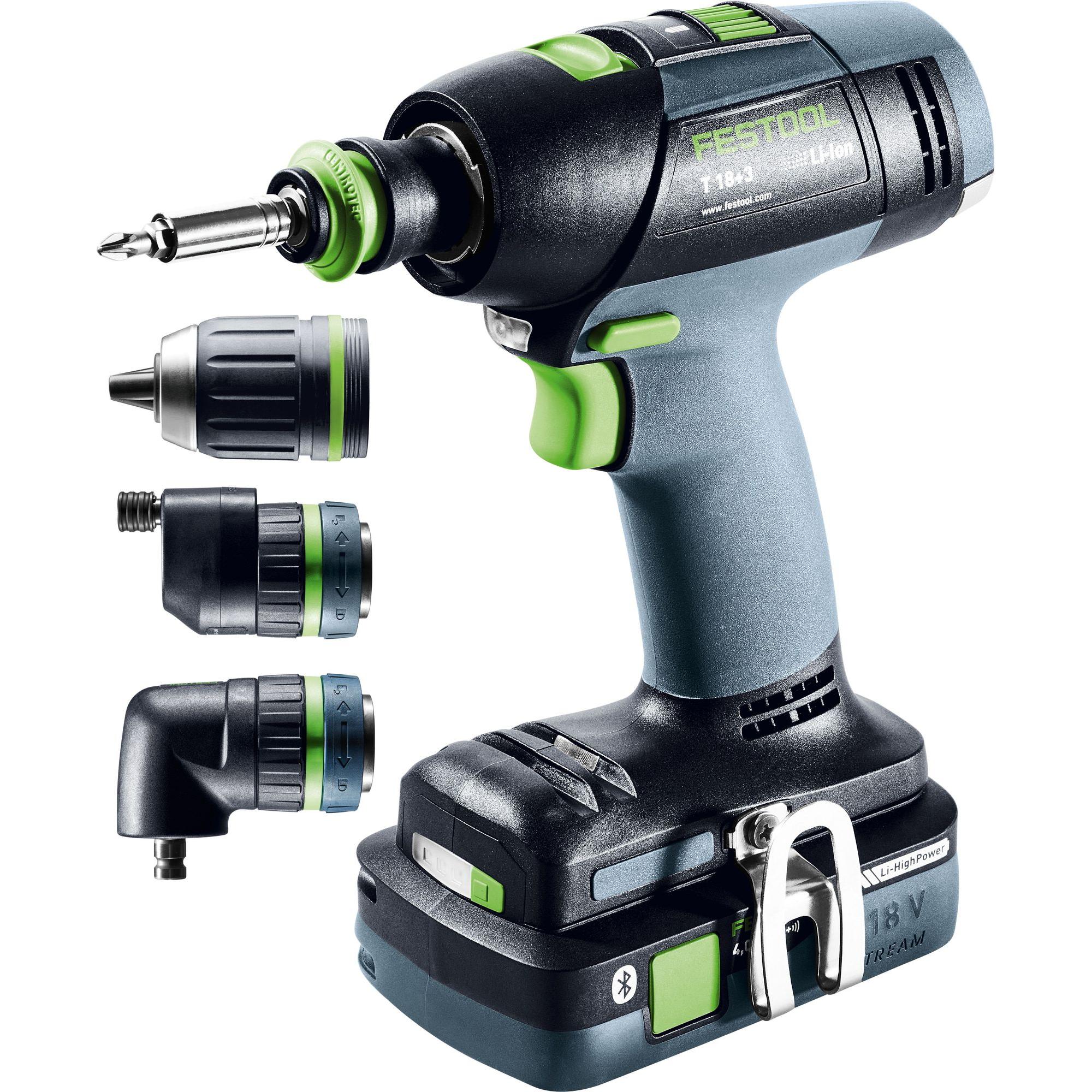 Festool, Bohrmaschine + Akkuschrauber, T 18+3 HPC 4,0 I-Set (Akkubetrieb)