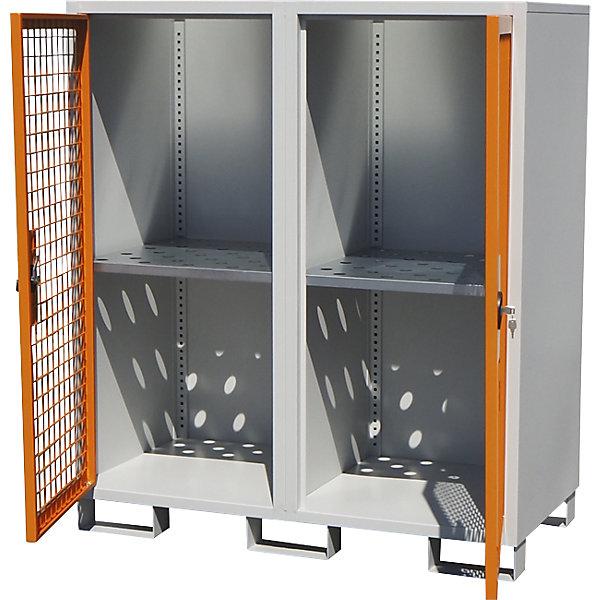 Image du produit eurokraft basic Armoire pour bouteilles de gaz, 2 portes, h x l x p 1550 x 1360 x 680 mm. (136 cm, 155 cm)