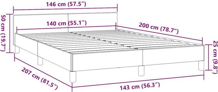 Actual product image vidaXL Bettgestell mit Kopfteil (140 x 200 cm)