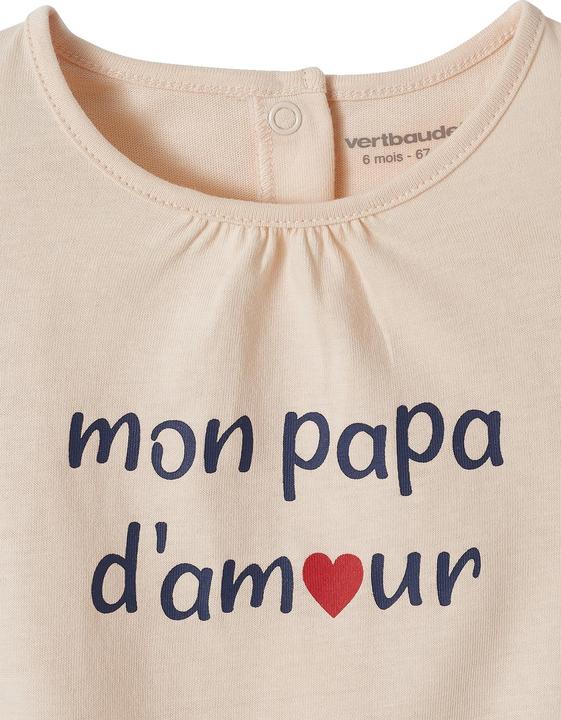 Image du produit Vertbaudet T-shirt bébé avec inscription Coton bio (62)