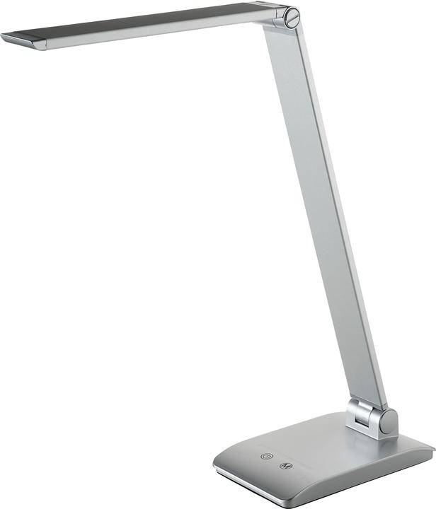 Alco Albert 924-28 - LED Schreibtisch-/ Arbeitsplatzleuchte mit Standfuss, silber, in 3 Stufen dimmba (400 lm)