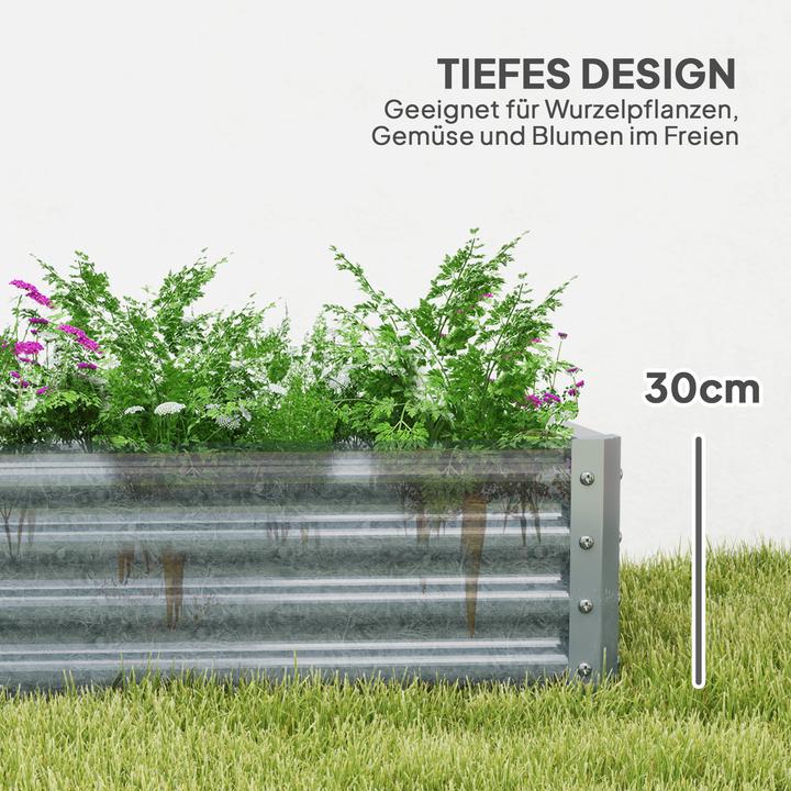 Produktbild Outsunny Hochbeet Stahl Silber