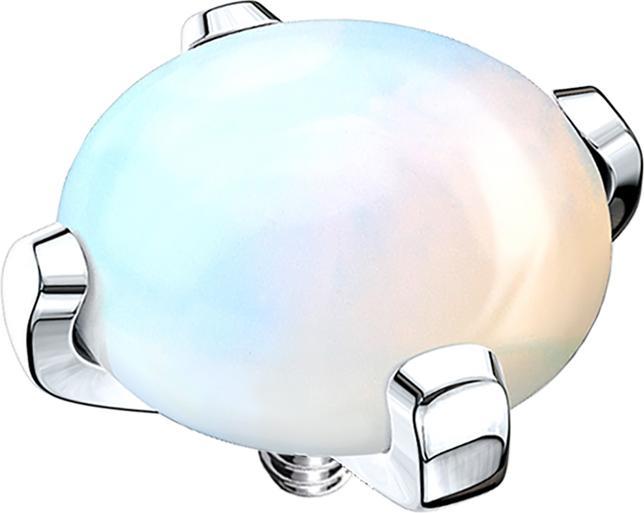 Image du produit Star Piercing Dôme Dermal Anchor avec pierre opalite (sans laiton, Minéral, Acier chirurgical 316L)