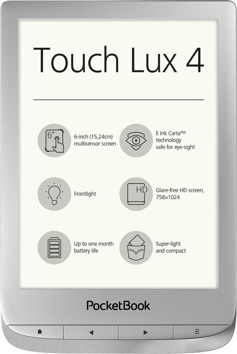 PocketBook Touch Lux 4 (6", 8 GB, Matte Silver)