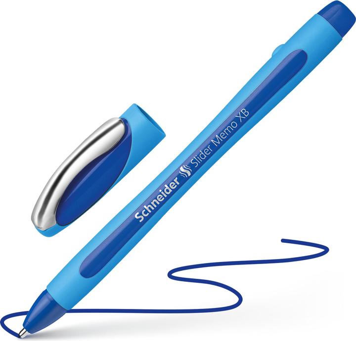 Immagine prodotto Schneider Biros Slider Memo Extra Wide (XB), Blu, 10 pezzi (Azzurro, Nero, 10x)