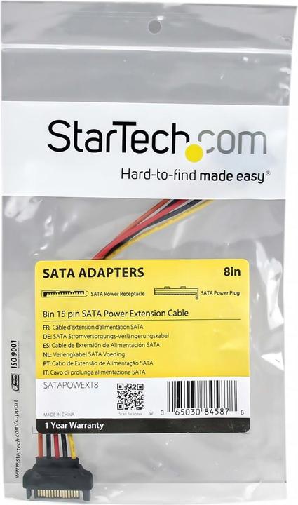 Actual product image StarTech 8in 15pin Sata Power Ext Cable