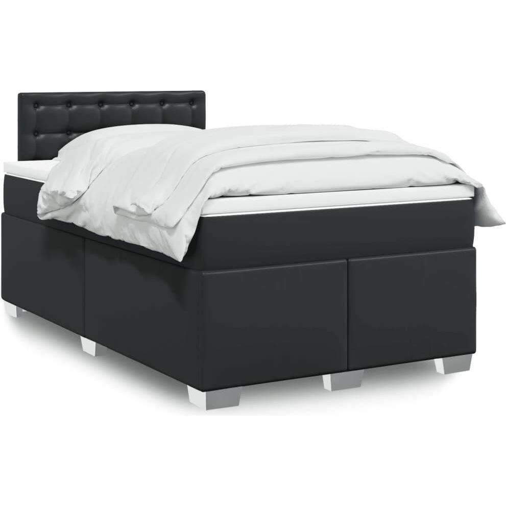 VidaXL, Bett, Bo x springbett mit Matratze 120 x 190 cm Kunstleder (120 x 190 cm)