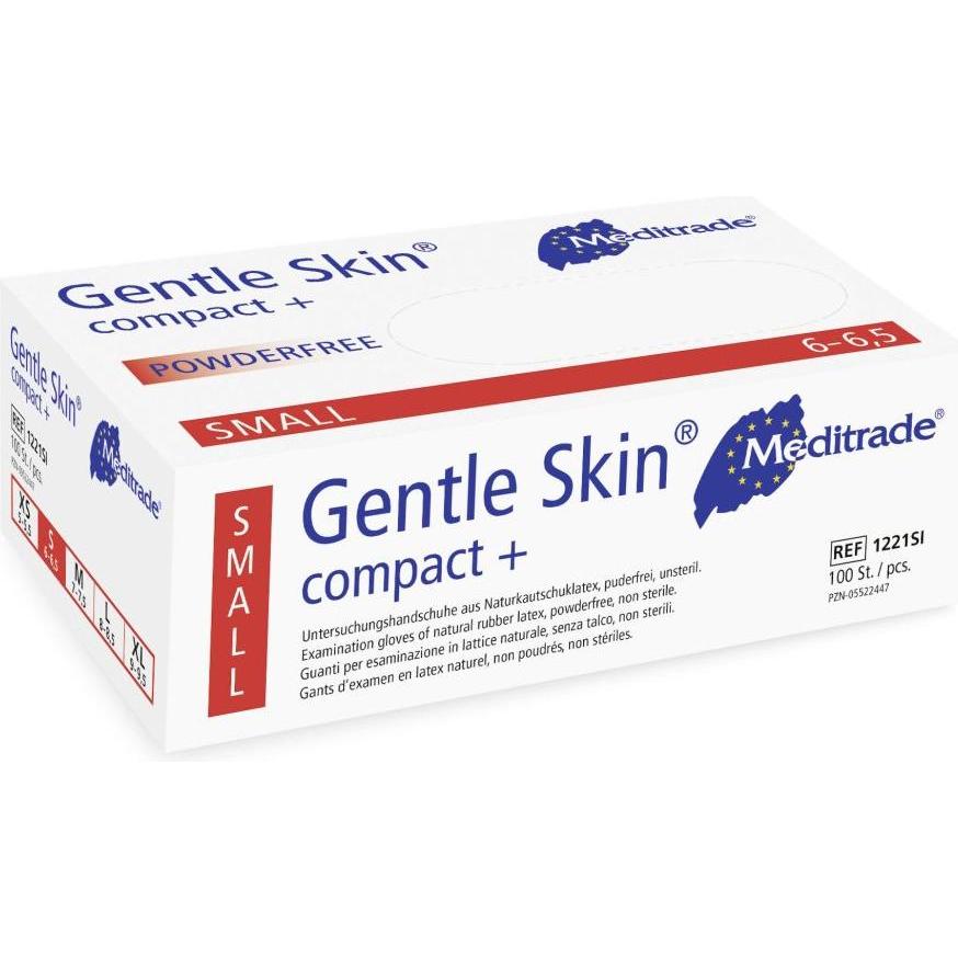 Thumbnail - Meditrade, Schutzhandschuhe, unisex Einmalhandschuhe Gentle Skin compact+ weiss Grösse L 100 St. (L)