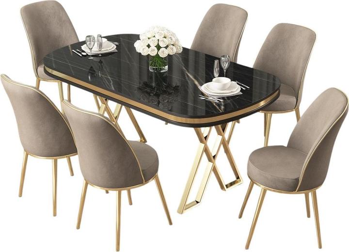 Cappuccino, Marbre noir, Or