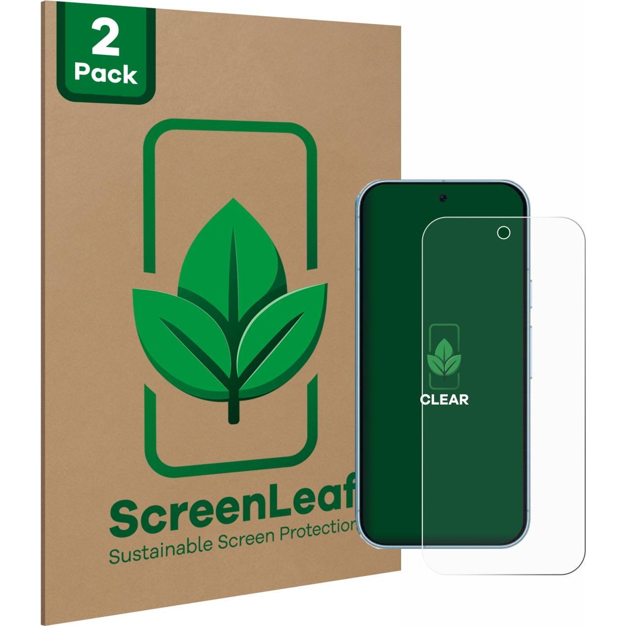 ScreenLeaf Schutzfolie nachhaltiger Displayschutz Displayschutzfolie Folie Klar Transparent (2 Stück, Google Pixel 9), S...
