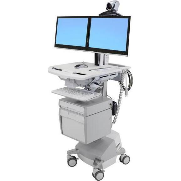Ergotron Styleview Telemedicine Cart, Notebookwagen, Weiss