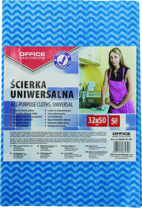 Office Products Universal cloth, viscose, 70%, 40g/mkg, 32x50cm, 5 pieces, mix colours (5 pcs.)