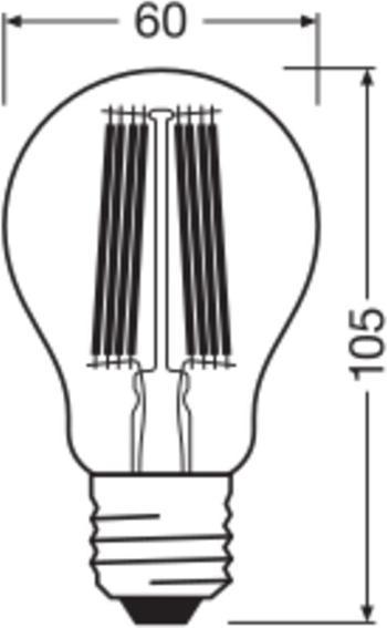 Immagine prodotto Osram LED-Lampe Classic, dimmbar, E27, 5 W, 2700 K, EEK: A, 1055 lm, IP20, warmweiss (E27, 5 W, 1055 lm, 6 x, A)