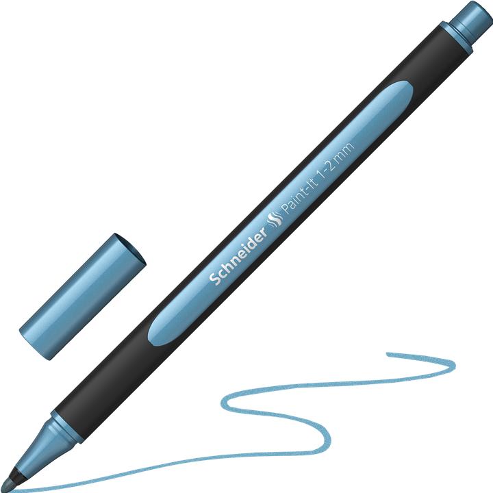 Produktbild Schneider Fineliner Metallicliner Paint-it Polar Blue (polar blue metallic, 1 x)