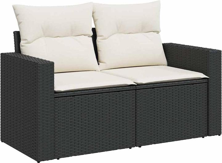 Produktbild vidaXL Gartenmöbel Sofa Garnitur Sitzgruppe Lounge 7-tlg. Schwarz Poly Rattan