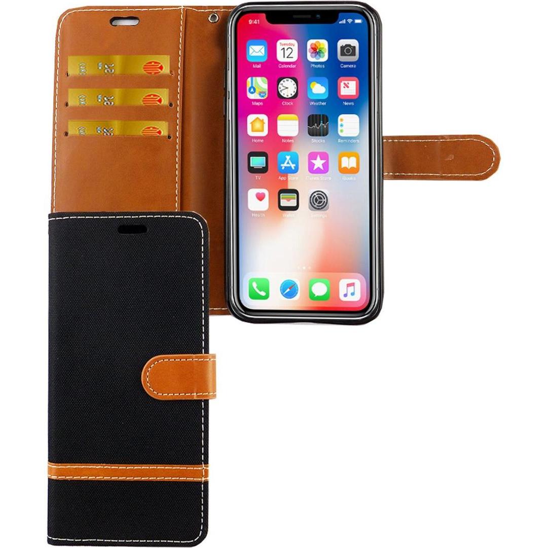 König Design Hülle Handy Schutz für Apple iPhone XS Case Cover Tasche Wallet Etui Handyhülle (Apple iPhone XS), Smartpho...