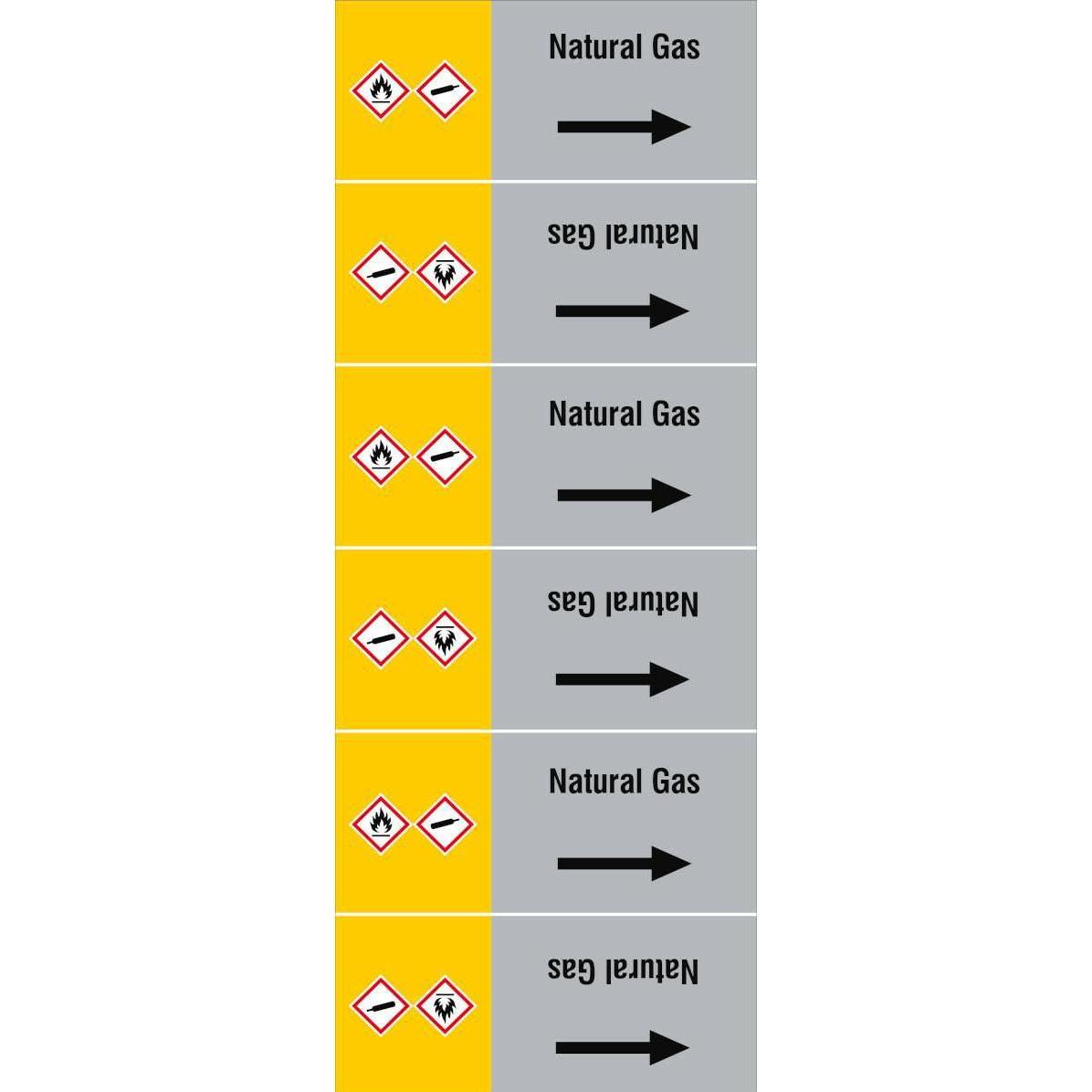 Brady, Etiketten, ISO 20560 Pipe Markers - Gas