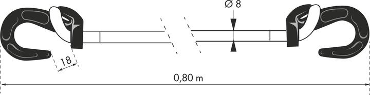 Image du produit Thirard Tendeur en caoutchouc à crochets, ø8mmx80cm, vert -