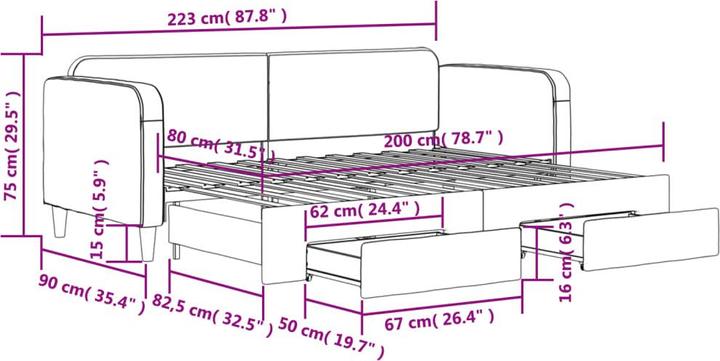 Produktbild vidaXL ausziehbares Tagesbett