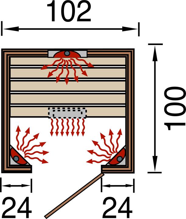 Produktbild Weka Holzbau Infrarotkabine Weka Vaala 1 102x100x196 cm