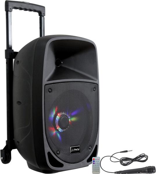 Actual product image Party 8LED Mobile Loudspeaker 20 cm 8 inch mains-operated, rechargeable battery