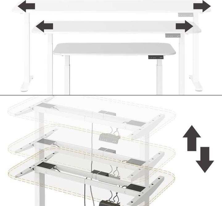 Produktbild Vicco Schreibtisch Elevate, Weiss/Weiss, 180 x 57.5 cm