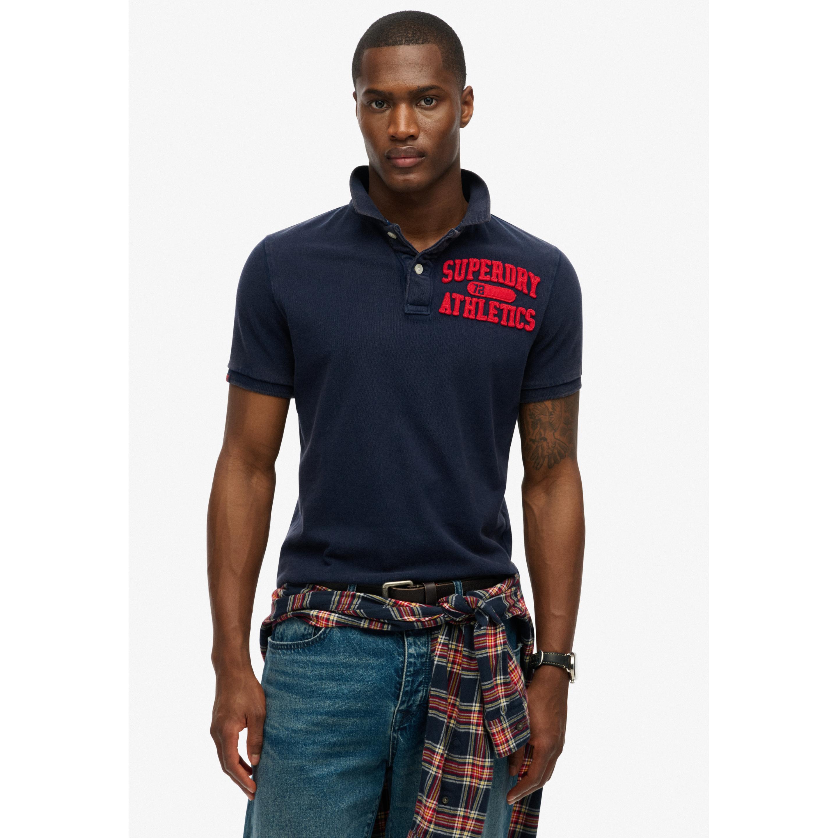Thumbnail - Superdry, Herren, Shirt, Poloshirt Casual Bequem sitzend Vintage Athletic Polo, Blau, (M)