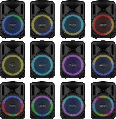 Immagine prodotto Fenton Speaker Bluetooth - FT10LED MK2 karaoke box met LEDâ€™s, accu en microfoon - Voor (Attivo)