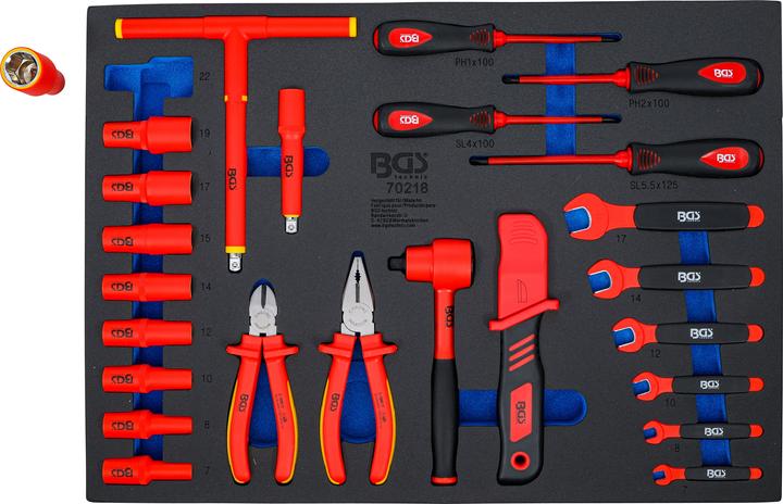 Actual product image BGS Tool Tray 3/3: VDE Socket Set 10 mm (3/8") Drive 26 pcs.
