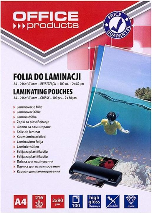 Actual product image Office Products Laminating film, a4, 2x80 mic, glossy, 100 pieces, transparent (A4, 100 pcs., 80 µm)