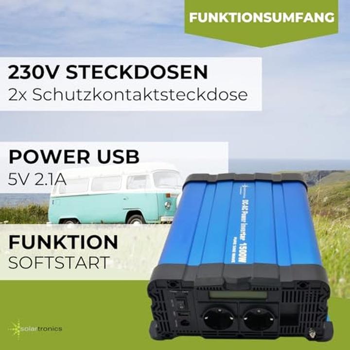 Immagine prodotto Solartronics Trasformatore di tensione FS1500D 24V 1500/3000 Watt