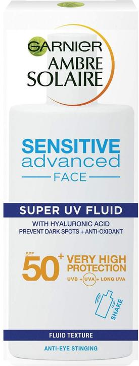 Image du produit Garnier Sensitive Avdanced Anti-Dark Sports Face Fluid SPF 50+ 40 ml (Crème solaire visage, SPF 50+, 40 ml, 40 g)