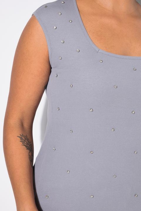 Produktbild Angel of Style Rippshirt, Slim Fit, Ziersteinchen (48)
