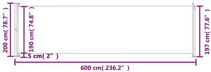 Image du produit vidaXL Seitenmarkise (6 m)