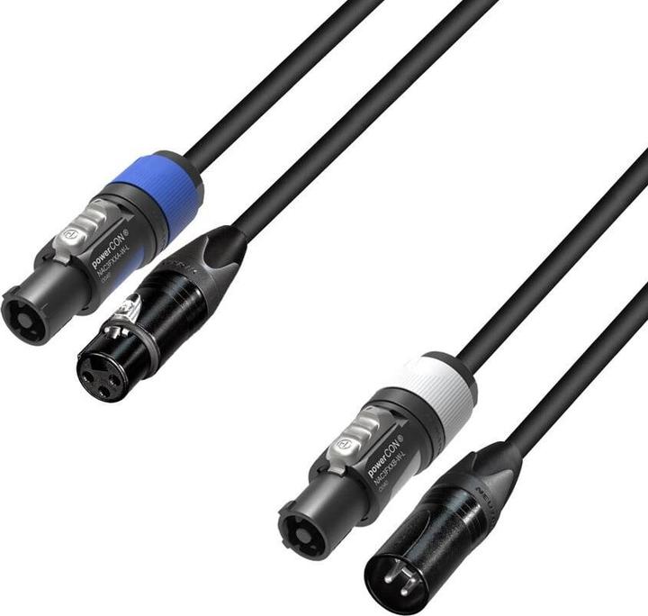 Image du produit Adam Hall 5 STAR H PCON D 0300 - Câble hybride | DMX Neutrik® 3 pôles XLR x powerCON® | 3 m (3 m)