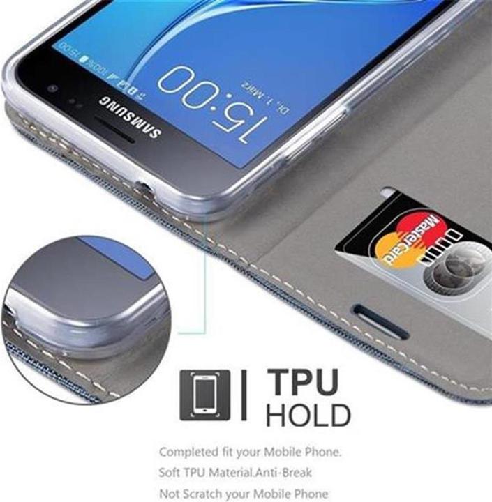 Produktbild Cadorabo Book Jeans Optik Cover (Samsung Galaxy J3 (2016))