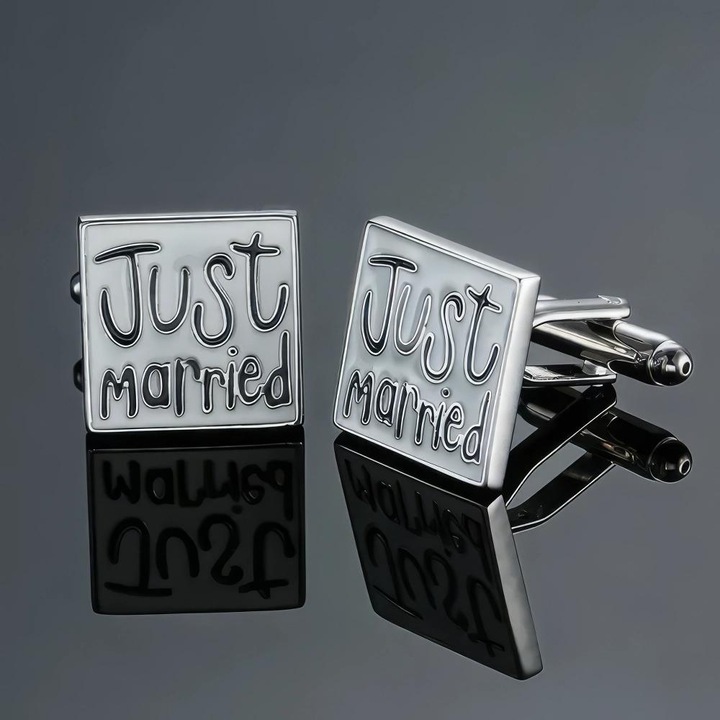 X-Tac Just married Manschettenköpfe (Metall)