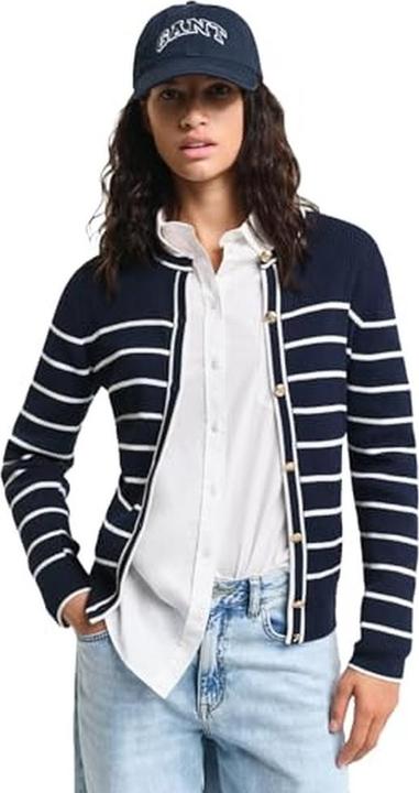 Produktbild GANT Geribbeltes Logo-Breton Cardigan (XL)