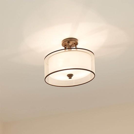 Produktbild Elstead Lighting Lacey Deckenleuchte E27 3-fach Mission Bronze helle Umbra, Erd-Farbe, metallisch gefrostet (E27)