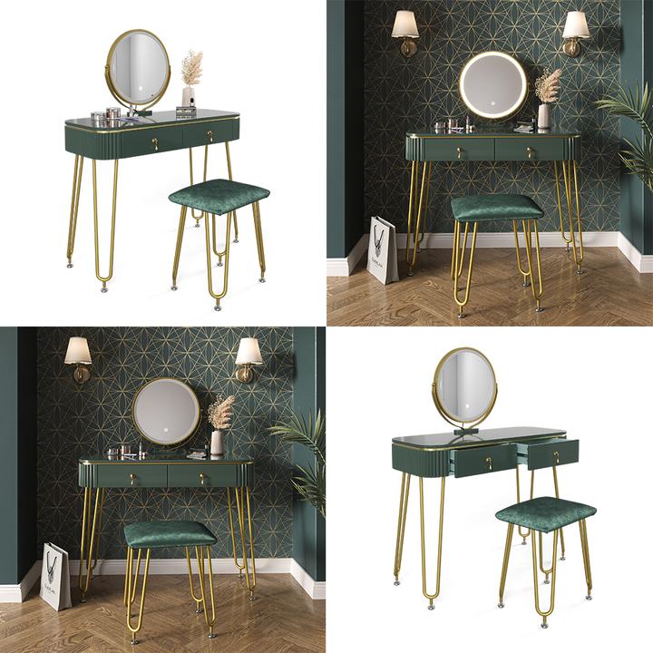 Image du produit Vicco Grace avec tabouret et éclairage (100 x 40 x 126 cm)