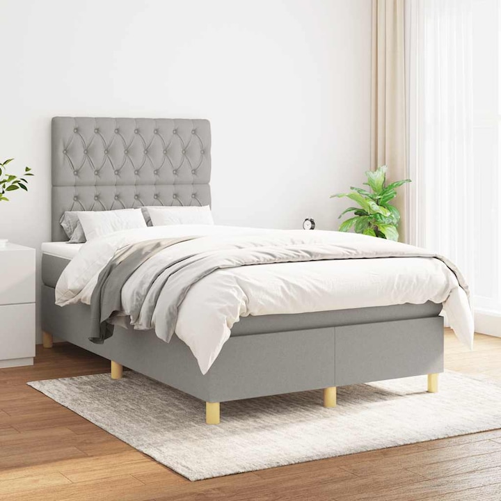 Produktbild VidaXL Bo x springbett mit Matratze 120 x 190 cm Stoff (120 x 190 cm)