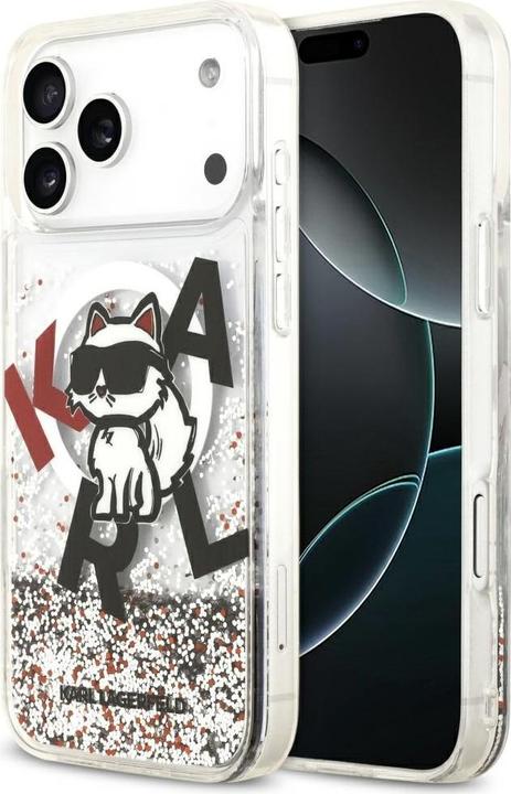 Karl Lagerfeld - Liquid Glitter MagSafe - iPhone 17 Pro Max - Liquid Choupette Head (Apple iPhone 17 Pro Max)