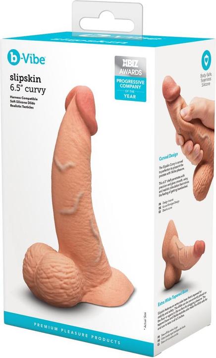Produktbild Earthly Body Slipskin Realistic Silicone Dildo 6.5 Inch Curved Mocha