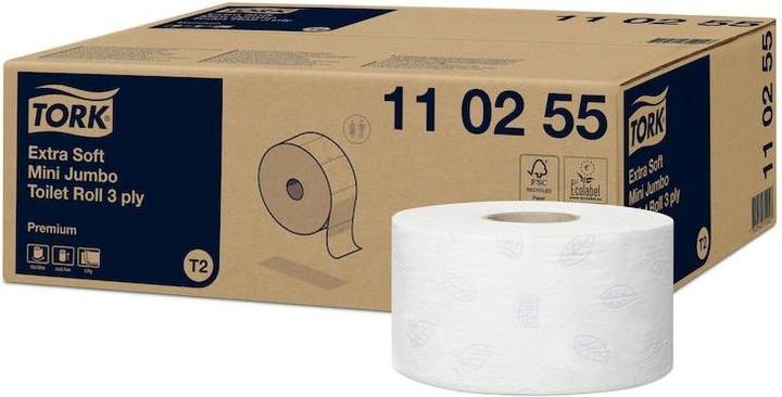 Actual product image Tork Toilet paper Mini Jumbo 3-ply paper white 600 sheets/rl. 12 Rl./Pack. (12 pcs.)